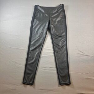 Athleta Black Faux Leather Trim‎ Athletic Leggings Activewear Women's Small